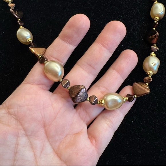 Vintage French Faux Glass Baroque Pearl Beaded Necklace High End France 23" - Picture 4 of 16